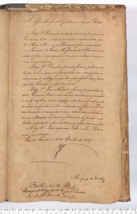 Autógrafo de 10-09-1827 do Decreto da Assembleia Geral Legislativa sobre a Isenção de Direito de ...