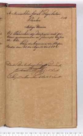 Autógrafo da Resolução de 31-08-1829 sobre a Declaração não permitindo o acúmulo de funções pelos Párocos do Império