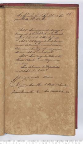 Autógrafo da Resolução de 01-09-1830 sobre o Emprego de encarregado da Contabilidade da Câmara Municipal da Cidade do Rio de Janeiro