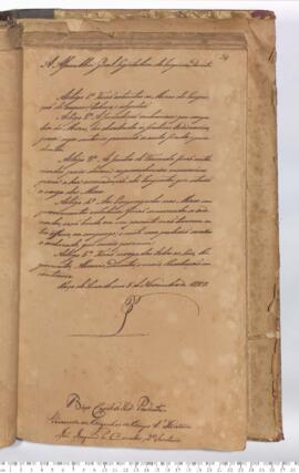 Autógrafo de 05-11-1827 do Decreto da Assembleia Geral Legislativa sobre a Extinção das Mesas da ...