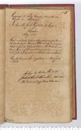 Autógrafo da Resolução de 19-07-1828 sobre a Revalidação dos atos judiciais praticados por Franci...