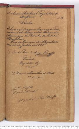 Autógrafo da Resolução de 11-07-1829 sobre a Declaração dos Direitos de Cidadão Brasileiro ao Cor...