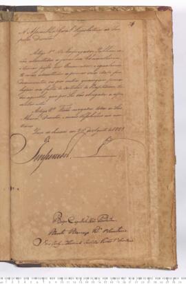 Autógrafo de 26-08-1829 do Projeto de Lei sobre a Admissão de Empregados Públicos 1829