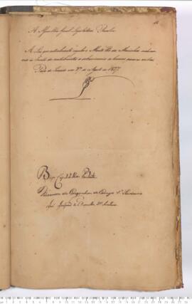 Autógrafo de 27-08-1827 do Projeto de Resolução sem data da Câmara dos Deputados e remetido à Câm...