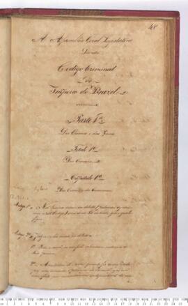 Autógrafo da Lei de 29-10-1830 sobre a Criação do Código Criminal do Império do Brasil