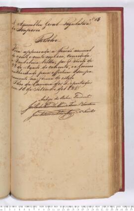 Autógrafo da Resolução de 10-09-1828 sobre a Concessão de Pensão anual concedida à Umbelina Ritta