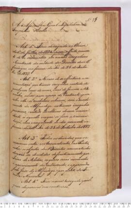 Autógrafo da Resolução de 03-09-1828 sobre a Regulação do modo de arrematar por anos irregulares ...