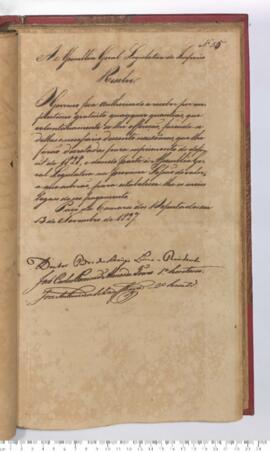 Autógrafo da Resolução de 13-11-1827 sobre o Recebimento de empréstimos gratuitos para suprir o d...