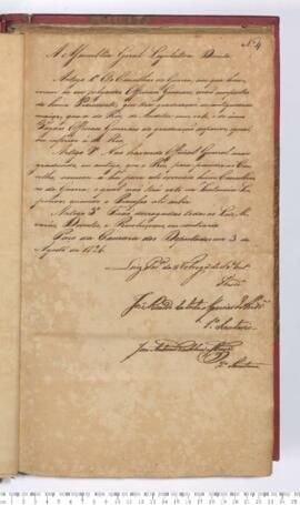 Autógrafo da Lei de 03-08-1826 sobre a Composição dos Conselhos de Guerra nos casos de julgamento...