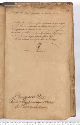 Autógrafo de 27-09-1827 do Projeto de Resolução de 13-09-1827 aprovado pela Câmara dos Deputados ...