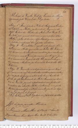 Autógrafo da Resolução de 07-10-1830 sobre os Cortes de madeiras de construção naval