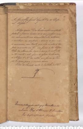 Autógrafo de 03-11-1827 do Projeto de Resolução de 09-10-1827 aprovado pela Câmara dos Deputados ...