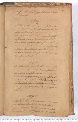 Autógrafo do Decreto de 10-09-1827 pela Assembleia Geral Legislativa que Fixa as forças de Mar pa...