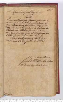 Autógrafo da Resolução de 16-07-1828 sobre a Aprovação de aposentadoria concedida à José Francisc...