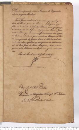 Autógrafo de 02-07-1827 do Projeto de Resolução sem data pela Câmara dos Deputados e remetido à C...