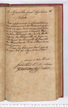 Autógrafo da Resolução de 26-08-1828 sobre a Aprovação de aposentadoria concedida à Raymundo Nonn...