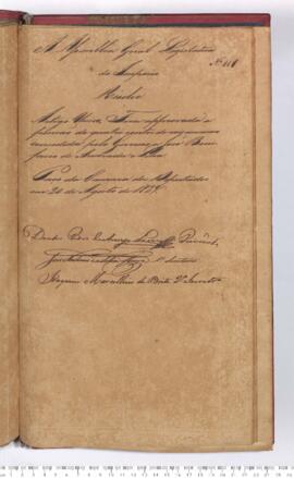 Autógrafo da Resolução de 20-08-1829 sobre a Concessão de Pensão a José Bonifácio de Andrada e Silva