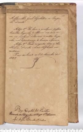 Autógrafo de 08-11-1827 do Decreto da Assembleia Geral Legislativa sobre os Engenhos de Açúcar