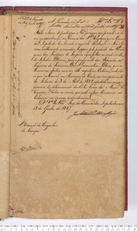 Autógrafo da Resolução de 12-06-1827 sobre a Autorização para suprimento de rendimento do Subsídi...