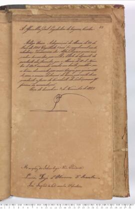 Autógrafo de 03-11-1827 do Projeto de Resolução de 10-11-1827 aprovado pela Câmara dos Deputados ...