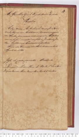 Autógrafo da Resolução de 05-08-1830 sobre a Atribuição de conferir Cartas de Seguro a militares de 1ª e 2ª linha