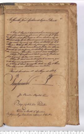 Autógrafo de 10-05-1828 do Decreto da Assembleia Geral Legislativa sobre a Cobrança dos Quinto so...