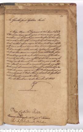 Autógrafo de 14-11-1827 do Projeto de Resolução de 09-11-1827 aprovado pela Câmara dos Deputados ...