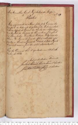 Autógrafo da Resolução de 15-09-1828 sobre a Graça concedida pelo Governo do Ordenado ao qual era...