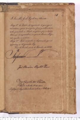 Autógrafo de 04-09-1828 do Decreto de 04-09-1828 pela Assembleia Geral Legislativa sobre o Direit...