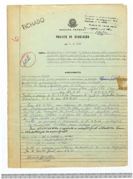 1960 - Projeto de Resolução que destina o Palácio Monroe, após a transferência do Senado Federal ...