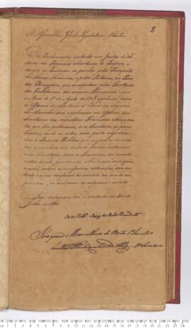 Autógrafo da Resolução de 31-07-1830 sobre a Aplicação dos emolumentos aos Oficiais das secretarias das Presidências das Províncias marítimas